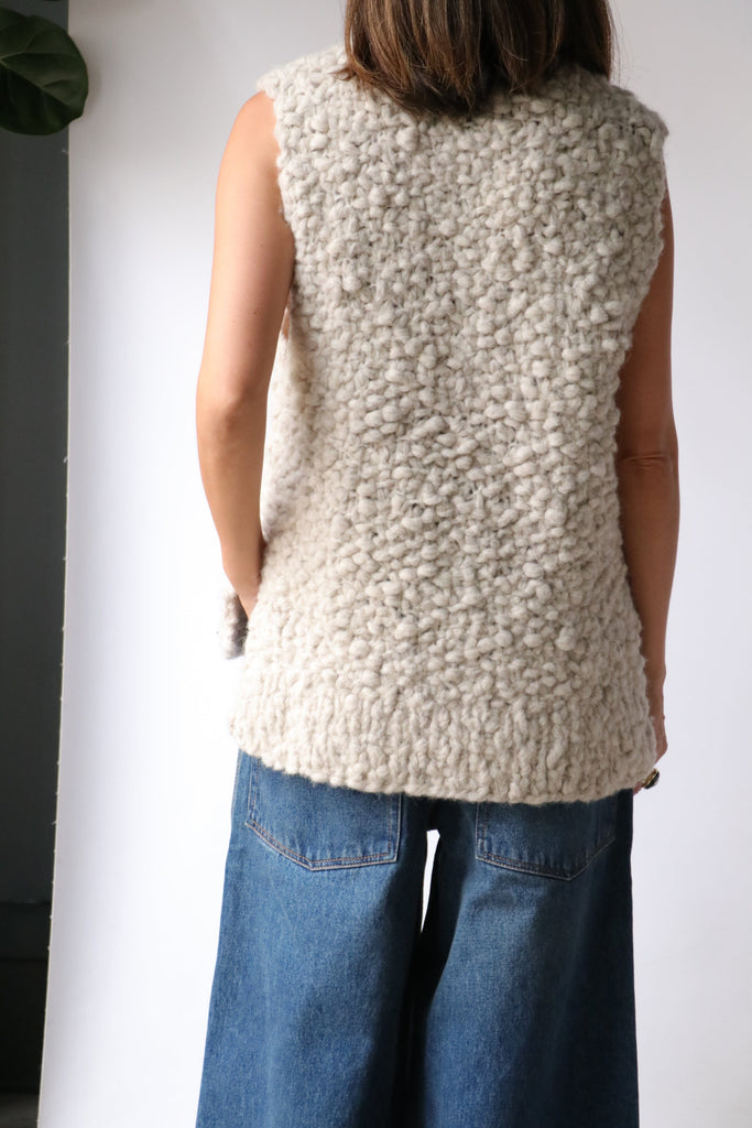 Lauren Manoogian Hand-knit Matta Shell in Carrara Knitwear Lauren Manoogian 