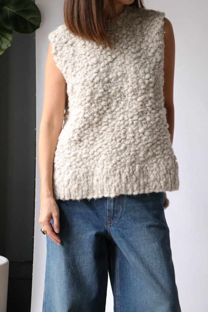 Lauren Manoogian Hand-knit Matta Shell in Carrara Knitwear Lauren Manoogian 