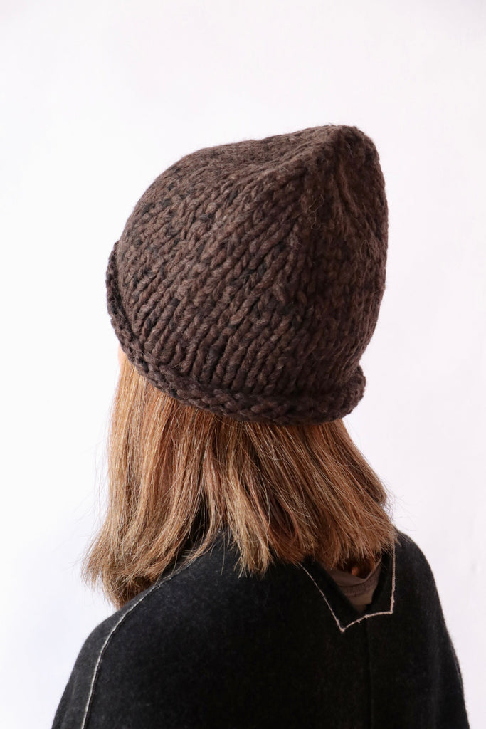 Lauren Manoogian Handknit Paint Roll Hat in Black Paint Accessories Lauren Manoogian 