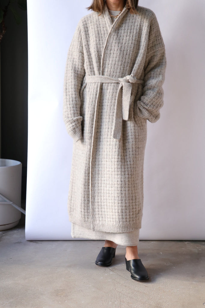 Lauren Manoogian Interlace Long Coat in Pebble Knitwear Lauren Manoogian 