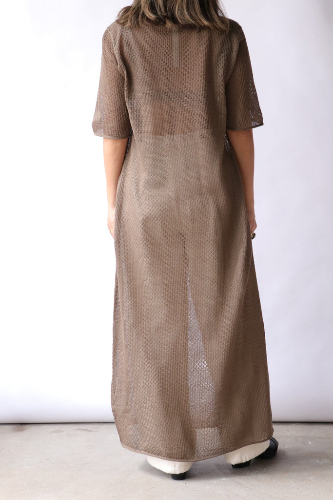 Lauren Manoogian Pointelle Dress in Earth Dresses Lauren Manoogian 