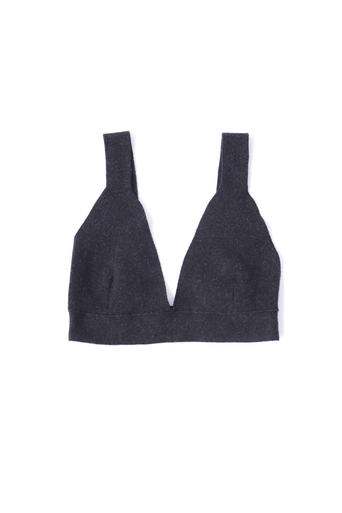 Lauren Manoogian Rib Triangle Bralette in Black Melange Lingerie Lauren Manoogian 