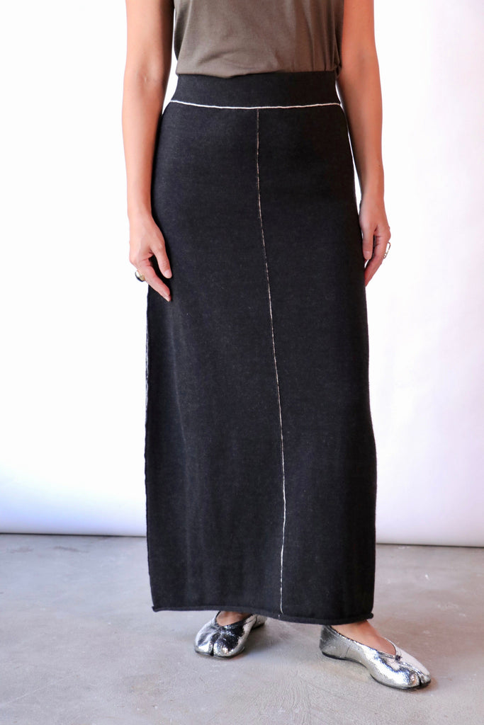 Lauren Manoogian Stitch Skirt in Black Melange Bottoms Lauren Manoogian 