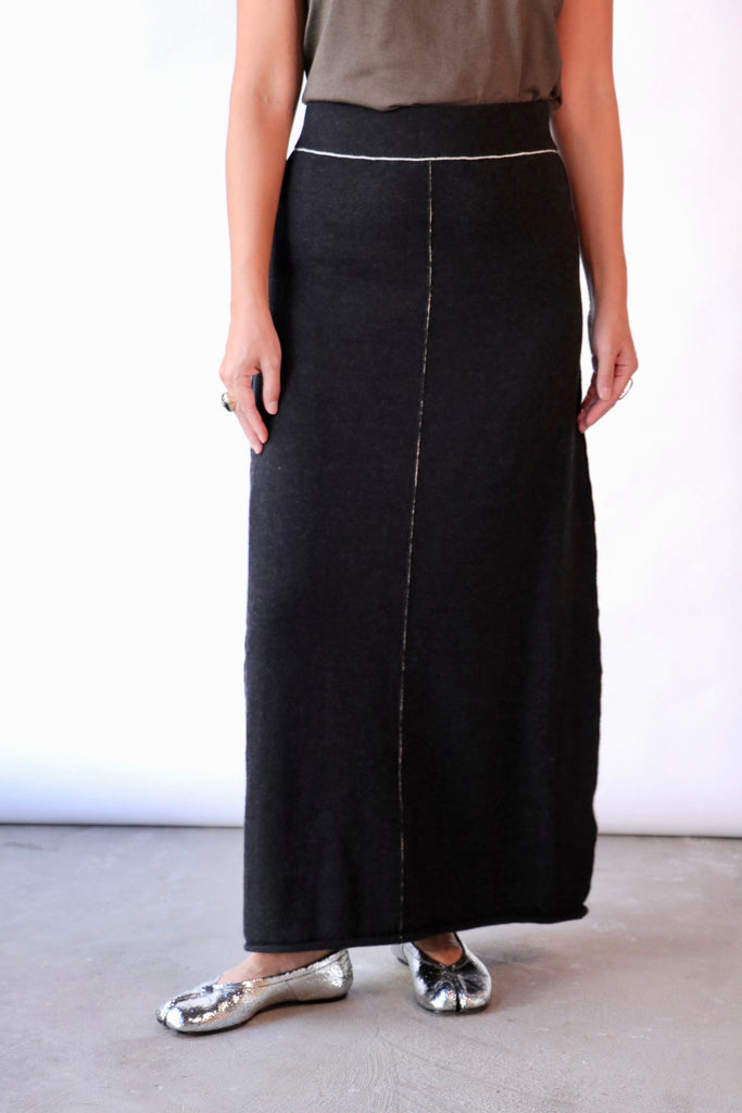 Lauren Manoogian Stitch Skirt in Black Melange Bottoms Lauren Manoogian 
