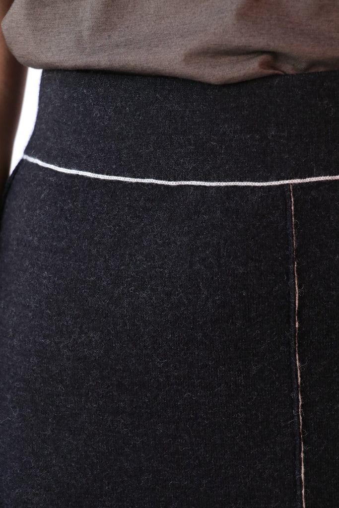 Lauren Manoogian Stitch Skirt in Black Melange Bottoms Lauren Manoogian 