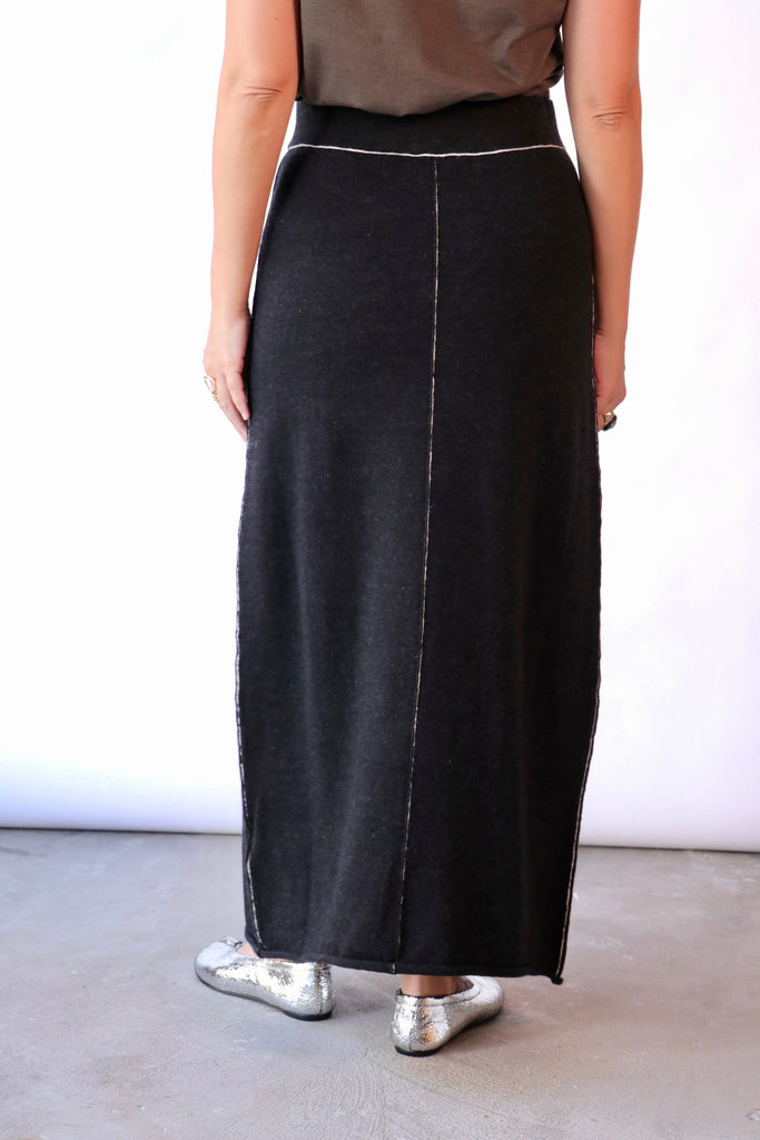 Lauren Manoogian Stitch Skirt in Black Melange Bottoms Lauren Manoogian 