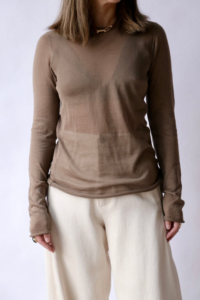 Lauren Manoogian Veil Crewneck in Earth Knitwear Lauren Manoogian 