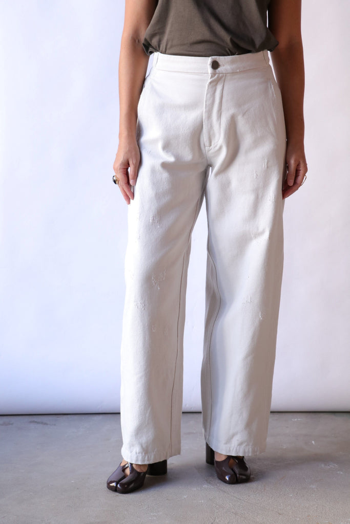Lauren Manoogian Worn Gallery Pants in Worn Chalk Bottoms Lauren Manoogian 