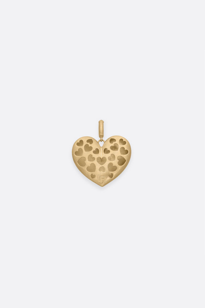 Lauren Rubinski Paulette Brushed Yellow Gold Baby "Forget Me Not" Heart Pendant Jewelry Lauren Rubinski 