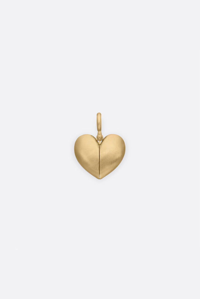 Lauren Rubinski Paulette Brushed Yellow Gold Baby "Open Heart" Pendant Jewelry Lauren Rubinski 