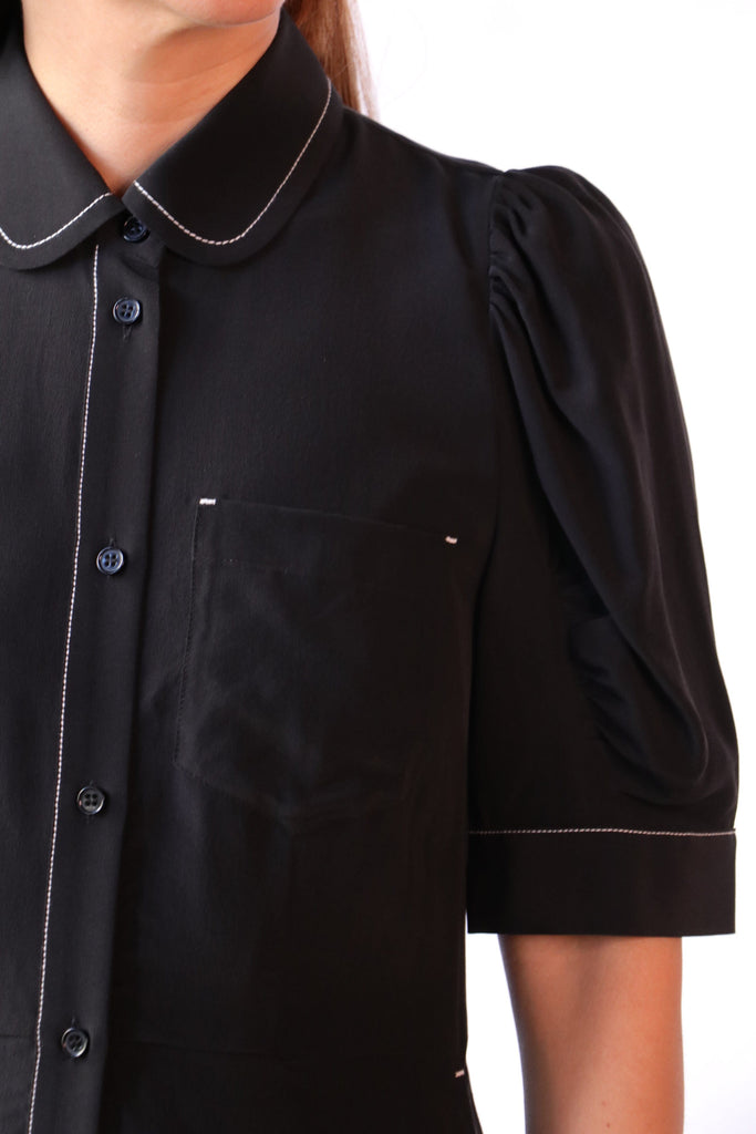 Lee Mathews Cassini Short Sleeve Dress in Black Dresses Lee Mathews 