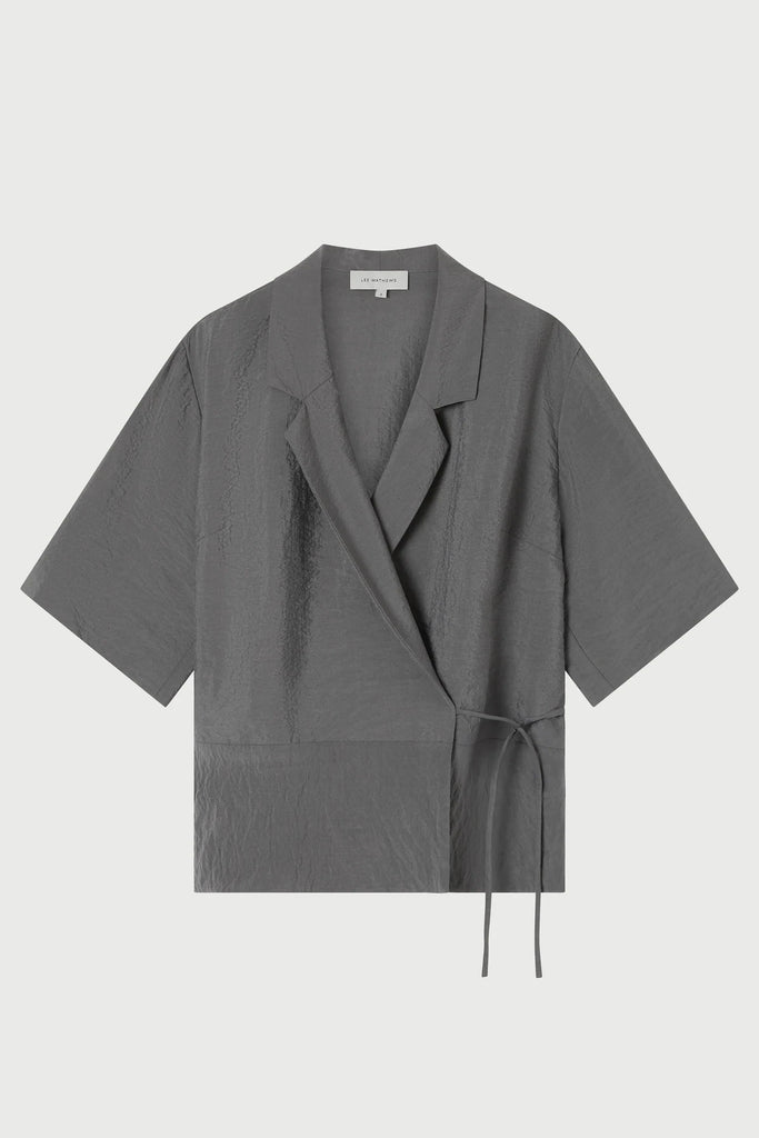 Lee Mathews Maggie SS Top in Slate tops-blouses Lee Mathews 