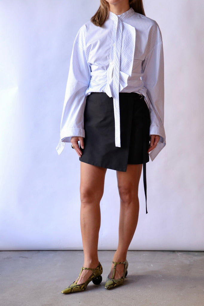 Lee Mathews Peggy Blouse in Sky tops-blouses Lee Mathews 