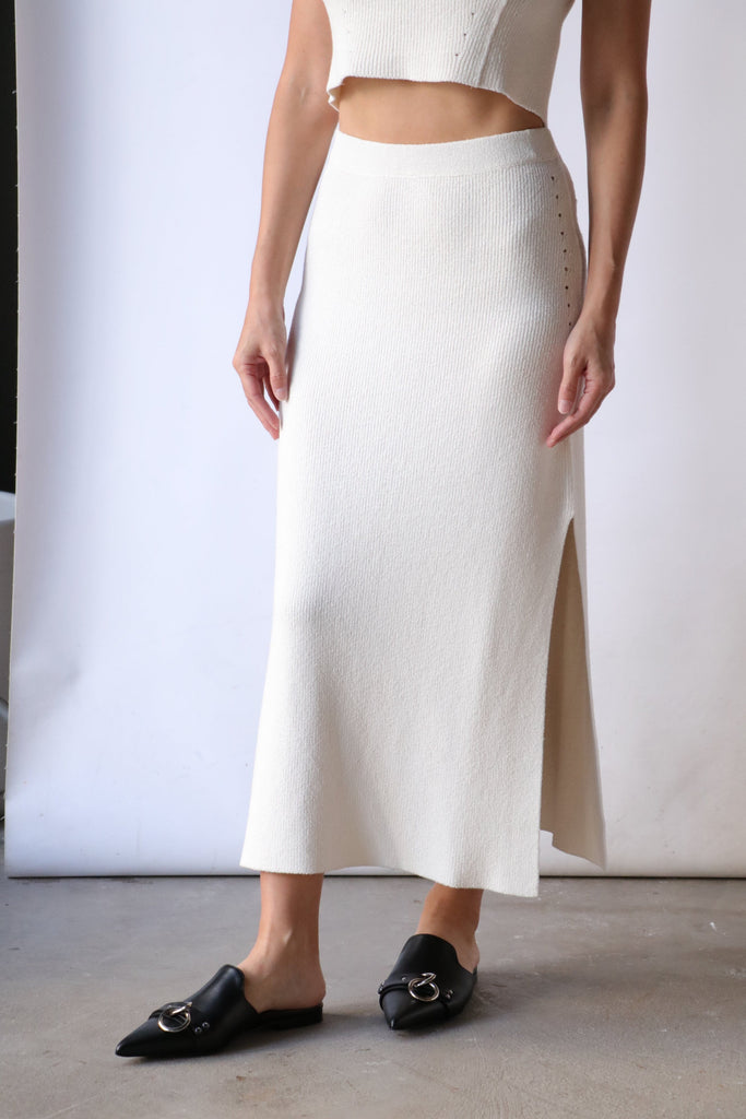Loulou Studio Aalis Skirt in Rice Ivory Bottoms Loulou Studio 