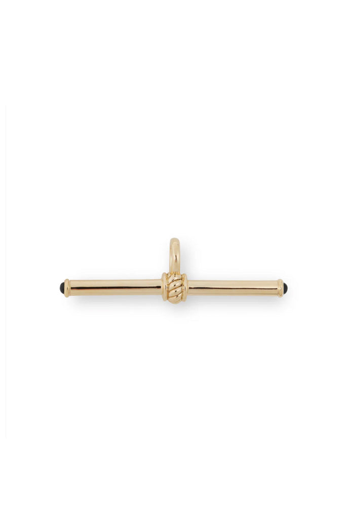 Lucy Delius Gold T-Bar Pendant with Blue Sapphire Cabochons Jewelry Lucy Delius 
