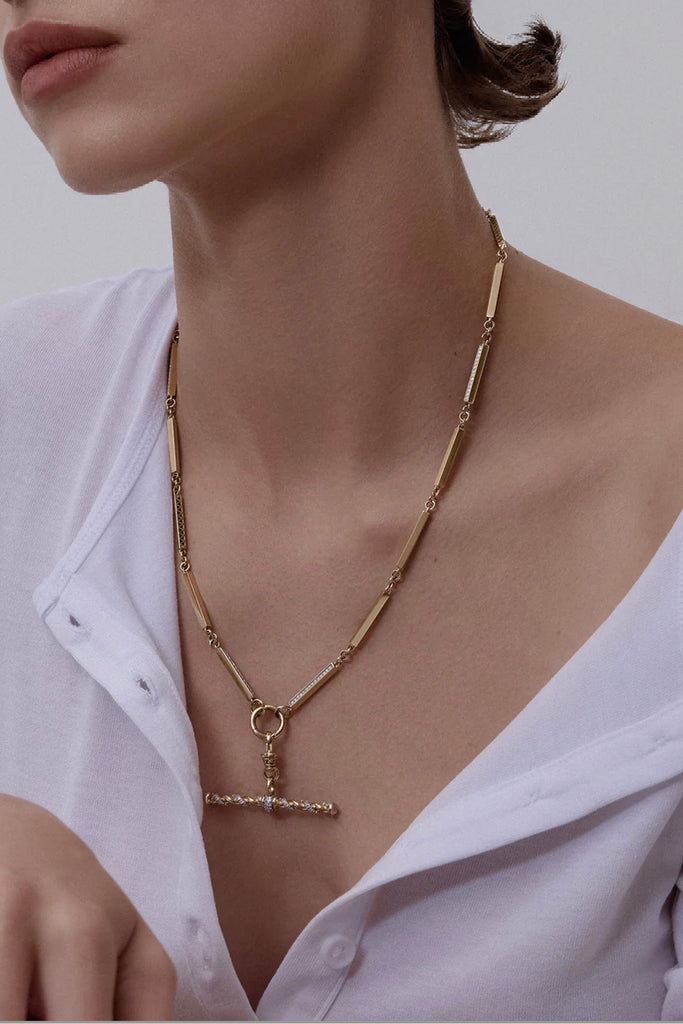 Lucy Delius Modern Finish Twisted Rope T-Bar Clip Pendant Jewelry Lucy Delius 