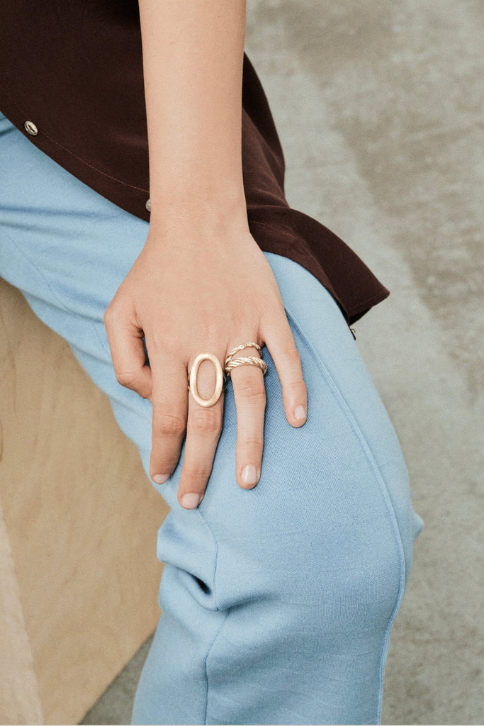 Lucy Delius Satin Finish Gold Dust Large Ring Jewelry Lucy Delius 