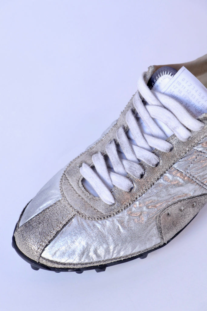 Maison Margiela Sprinters Low Top Sneakers in Silver, White, Natural Shoes Maison Margiela 