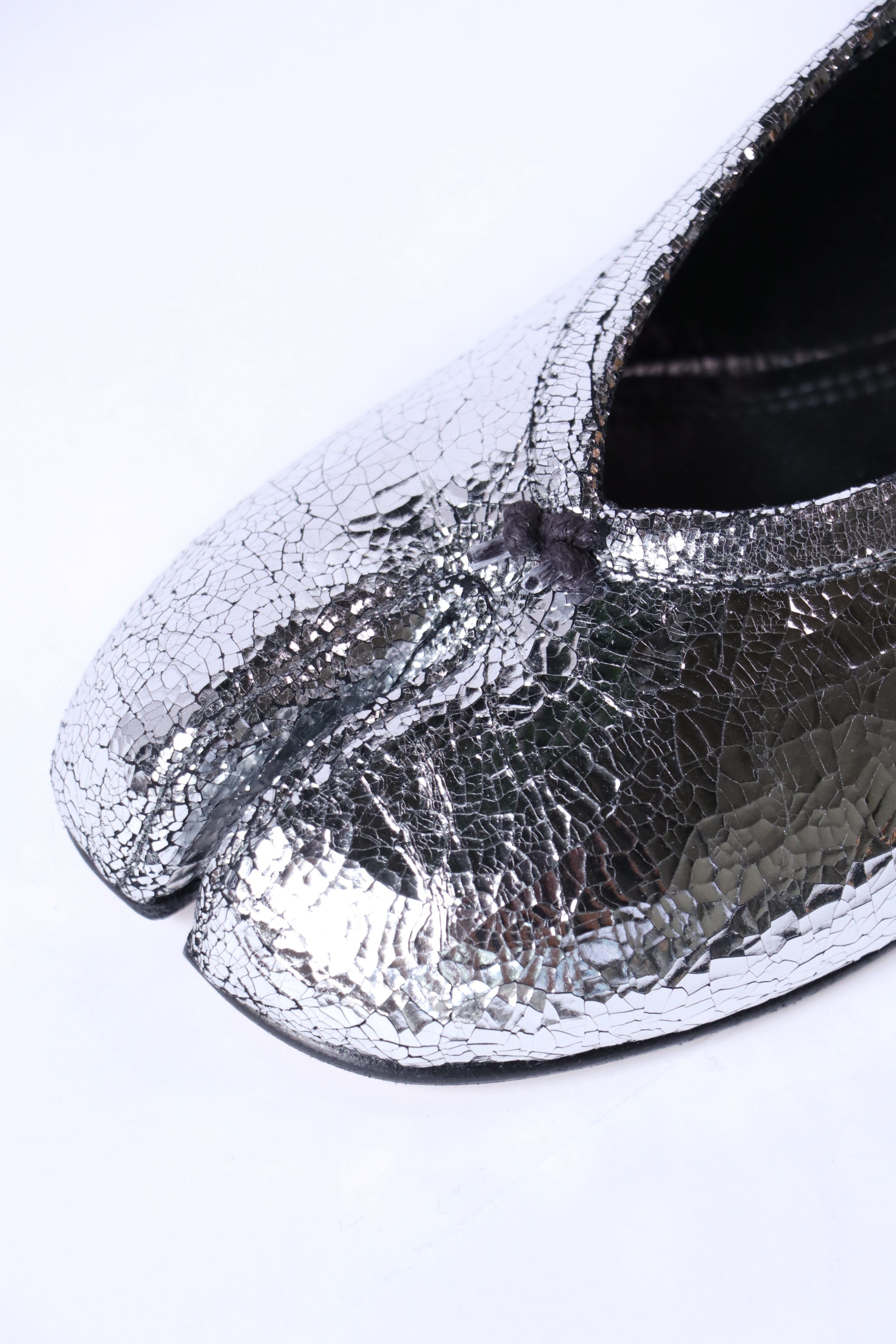 Maison Margiela Tabi Broken Mirror New Ballerinas in Silver