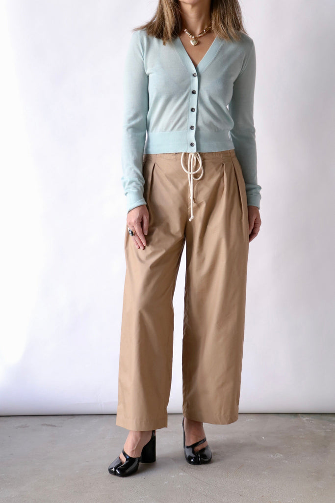 Maria McManus Drawstring Pleat Front Pant in Walnut Bottoms Maria McManus 