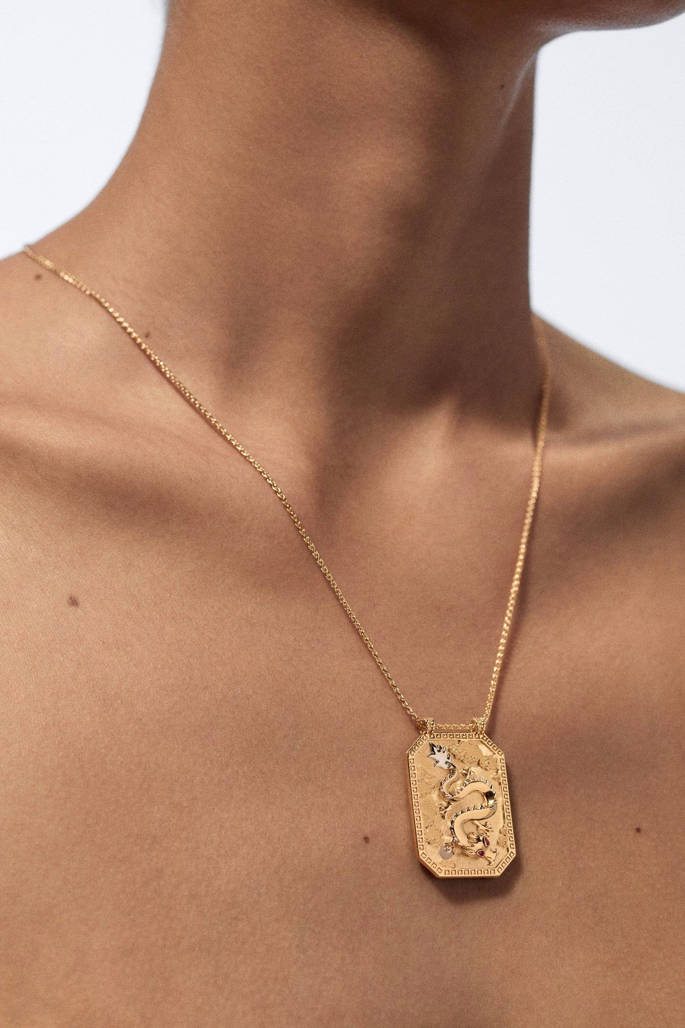 Marie Lichtenberg Dragon Gold Scapular Jewelry Marie Lichtenberg 