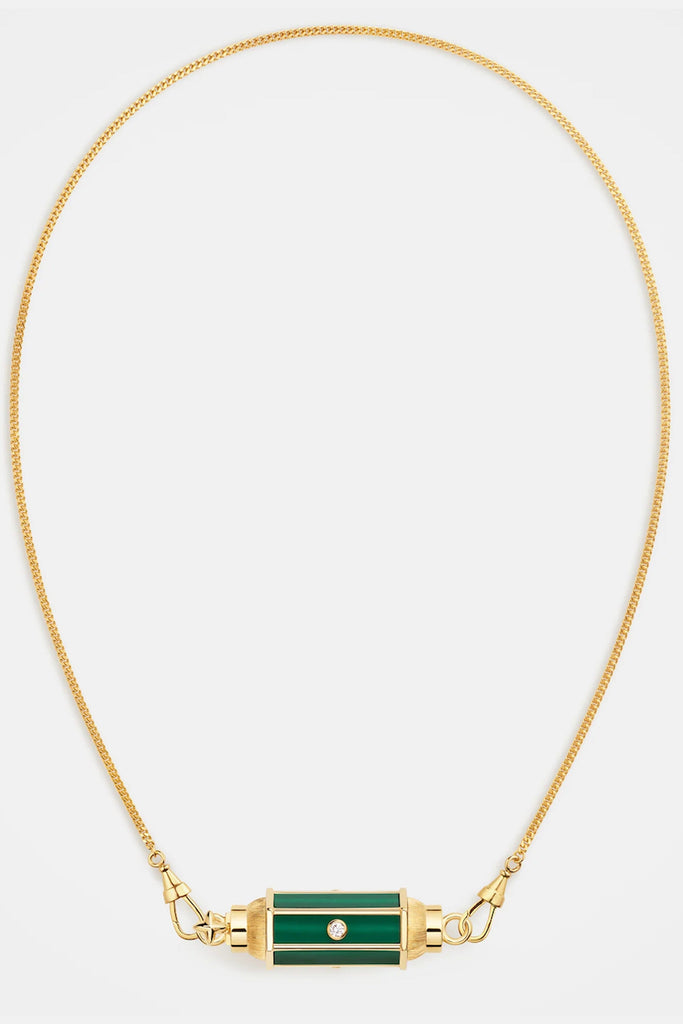 Marie Lichtenberg Malachite Baby Locket Necklace Jewelry Marie Lichtenberg 