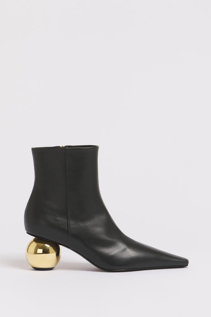 Marni Black Leather Ankle Boot in Black Shoes Marni 