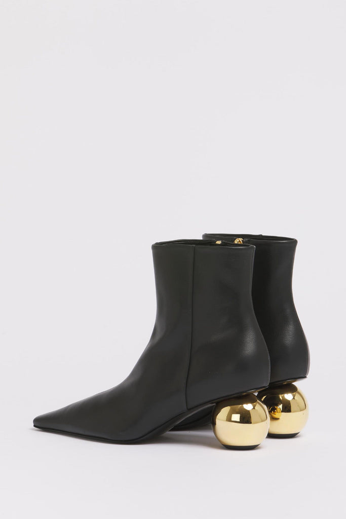 Marni Black Leather Ankle Boot in Black Shoes Marni 
