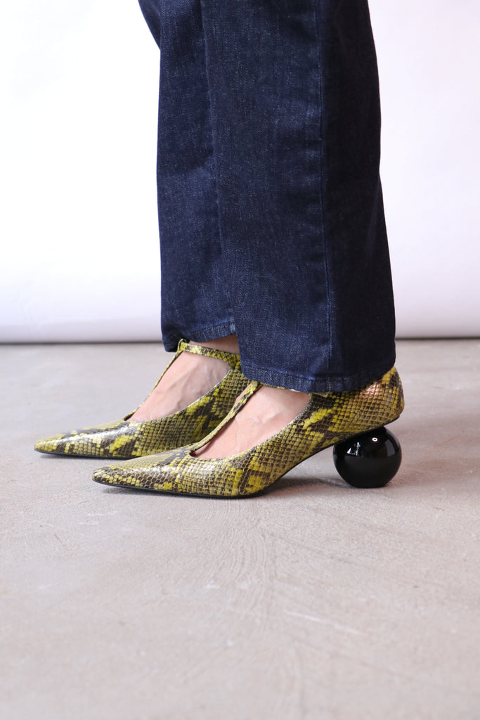 Marni Green python-print leather Mary JaneJane Shoes Marni 