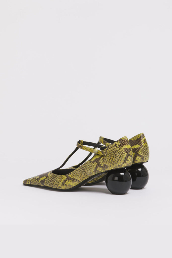 Marni Green python-print leather Mary JaneJane Shoes Marni 