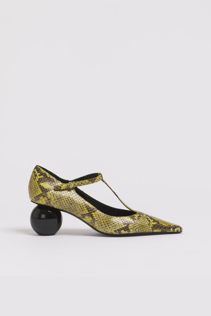 Marni Green python-print leather Mary JaneJane Shoes Marni 