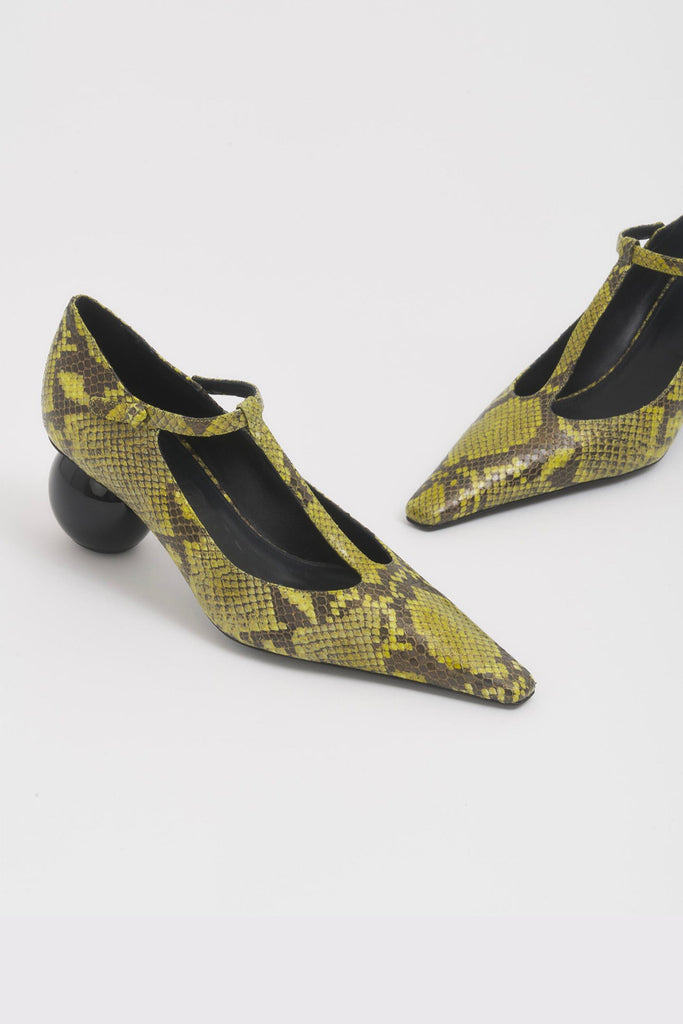 Marni Green python-print leather Mary JaneJane Shoes Marni 