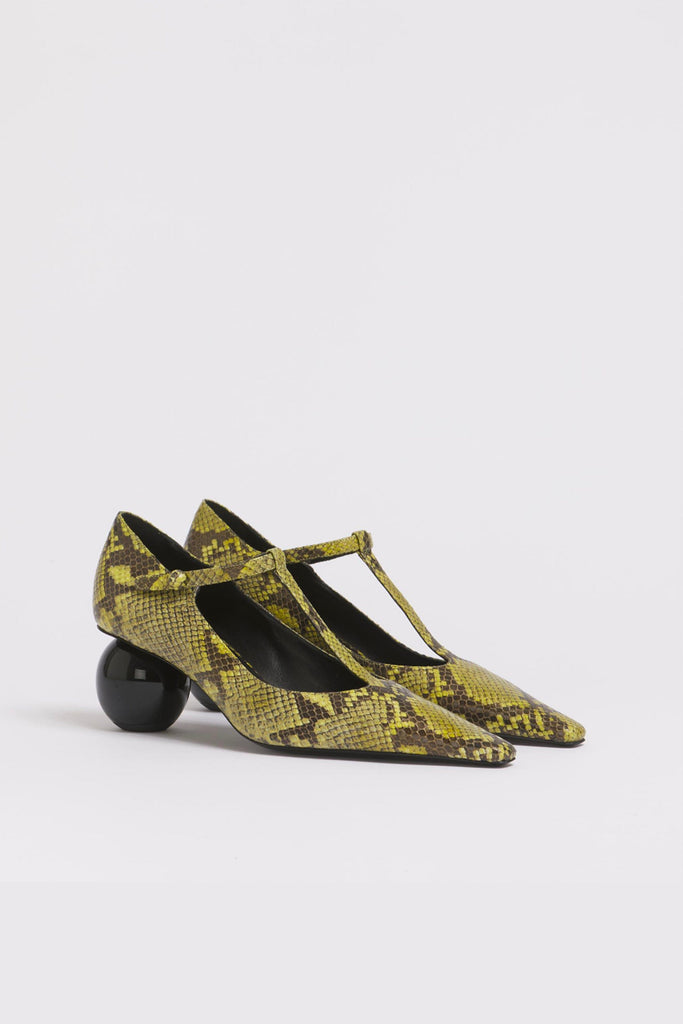 Marni Green python-print leather Mary JaneJane Shoes Marni 