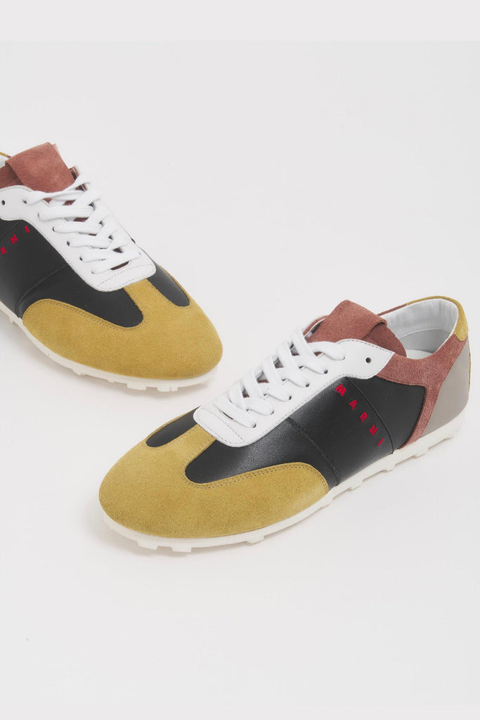 Marni Green/Black Multi Suede Sneakers Shoes Marni 