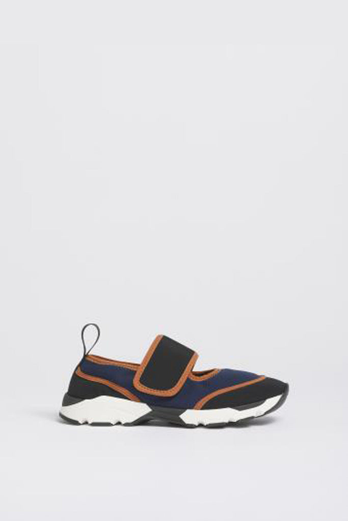 Marni Mary Jane Running Sneaker in Deep blue and Black Lycra Shoes Marni 