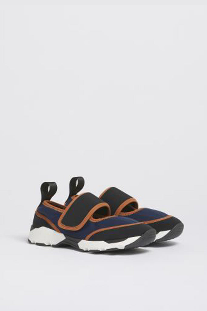 Marni Mary Jane Running Sneaker in Deep blue and Black Lycra Shoes Marni 