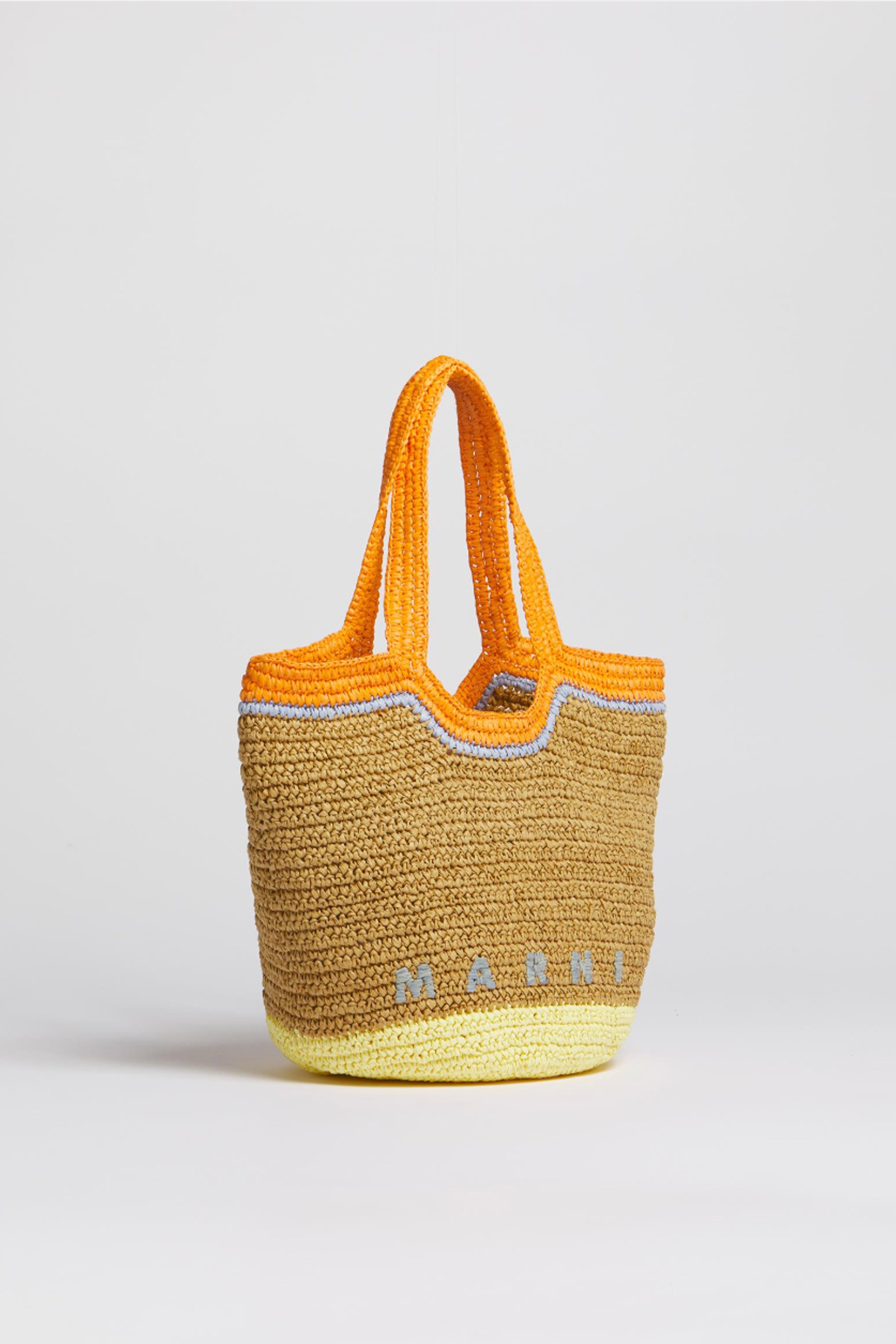 Marni Orange and Yellow Paper Raffia Seaside Hobo Bag | WE ARE ICONIC