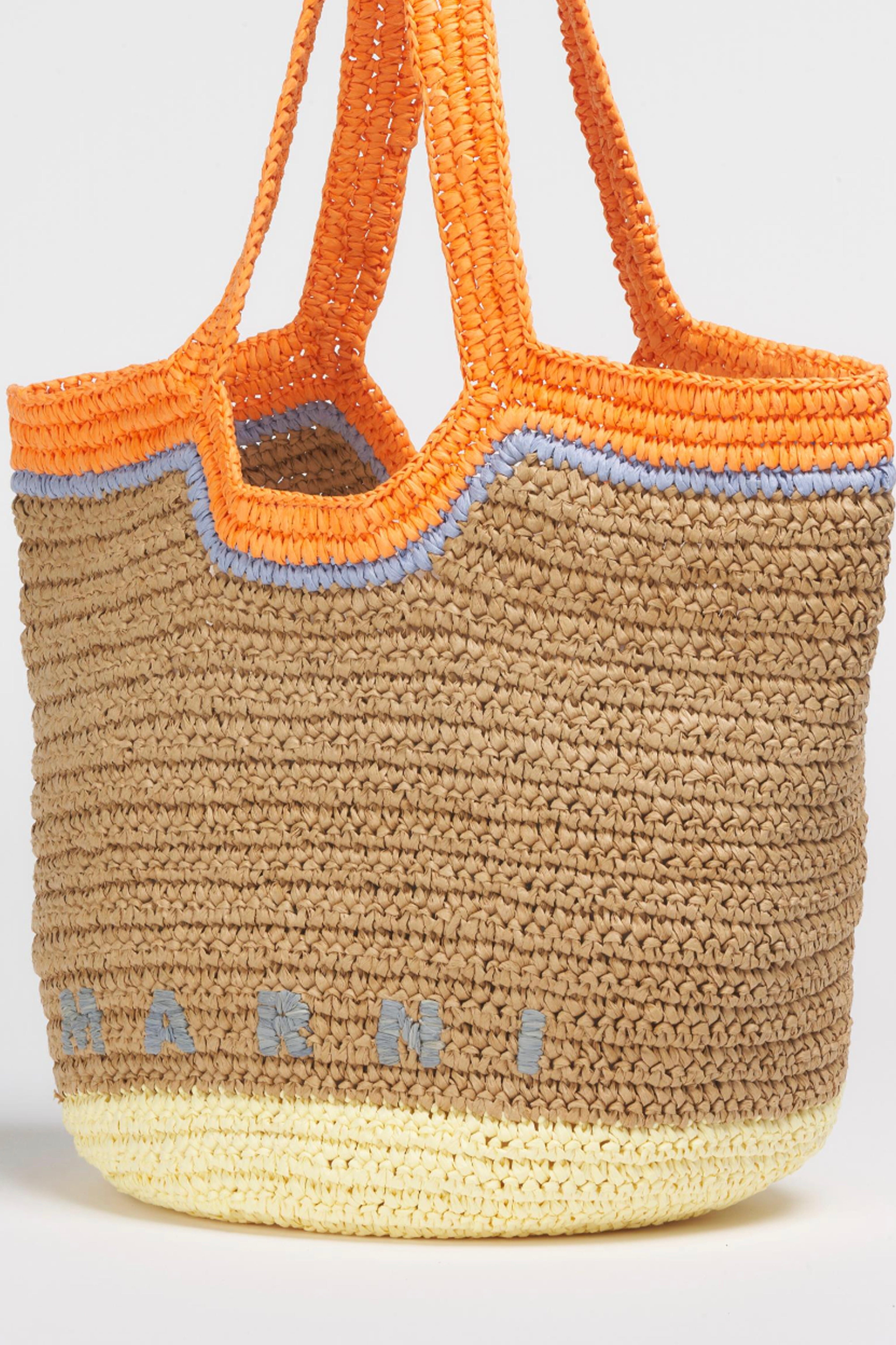 Marni Orange and Yellow Paper Raffia Seaside Hobo Bag | WE ARE ICONIC