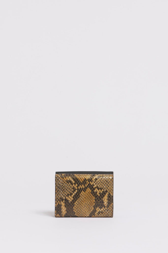 Marni Trifold Wallet w/ Marni Symbol Logo in Python Black/Stone White/Amber Accessories Marni 