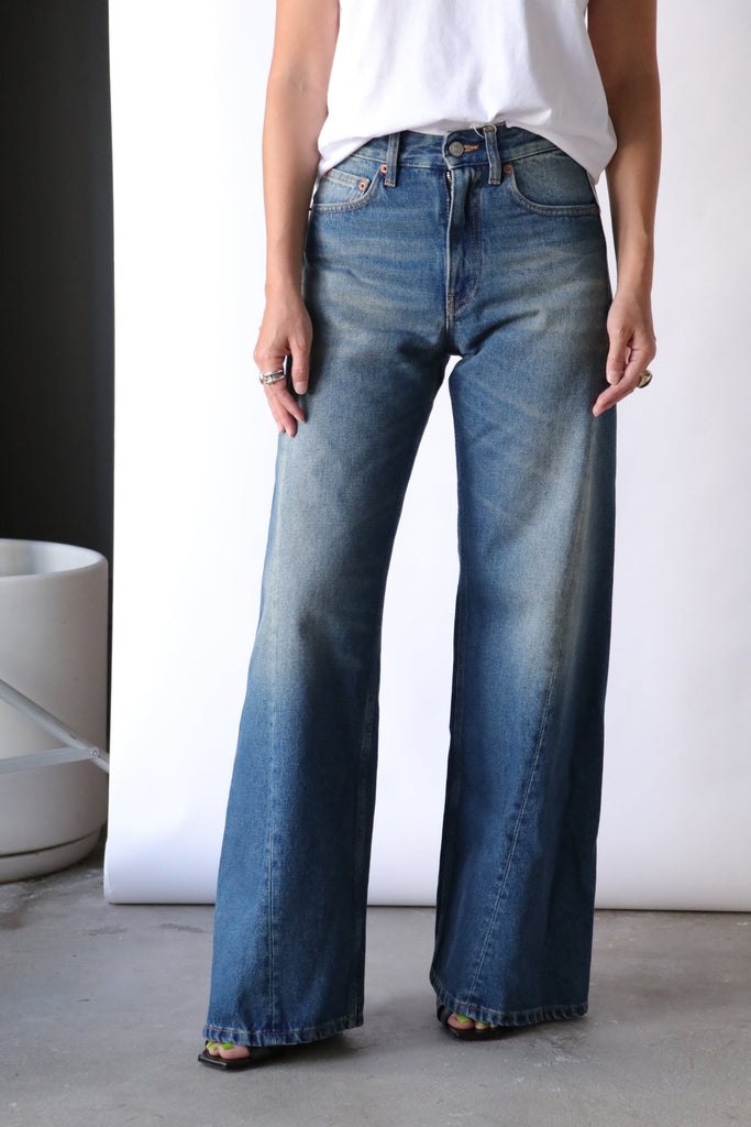 MM6 Maison Margiela 5 Pocket Denim Trousers in Blue Bottoms MM6 Maison Margiela 