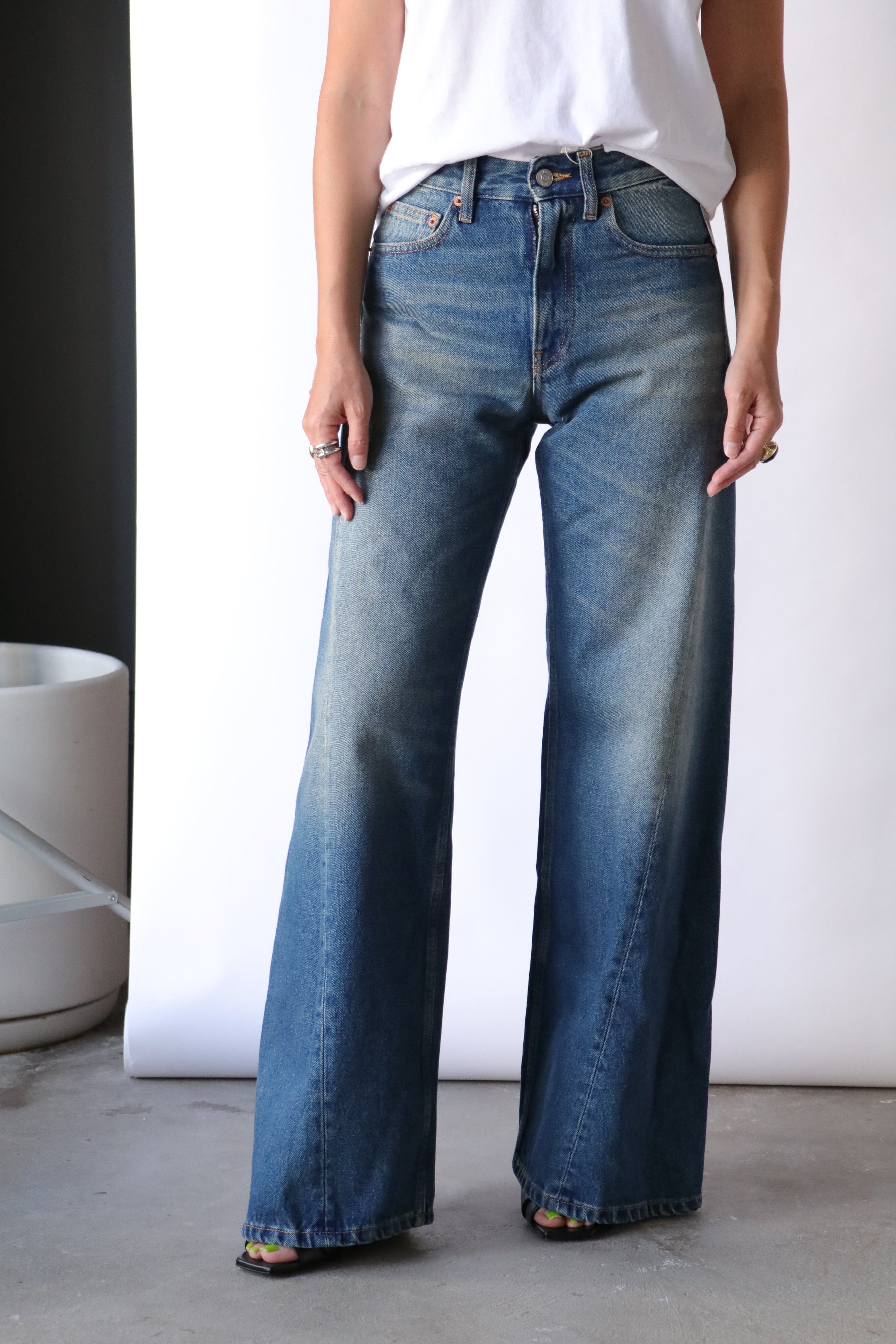 MM6 Maison Margiela 5 Pocket Denim Trousers in Blue | WE ARE