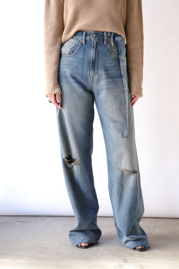 MM6 Maison Margiela 5 Pocket Pants in Grey/Blue Bottoms MM6 Maison Margiela 