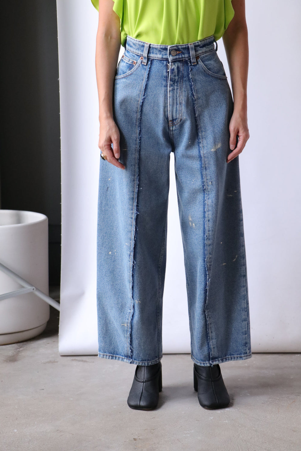 MM6 Maison Margiela 5 Pocket Pants in Light Blue | WE ARE ICONIC