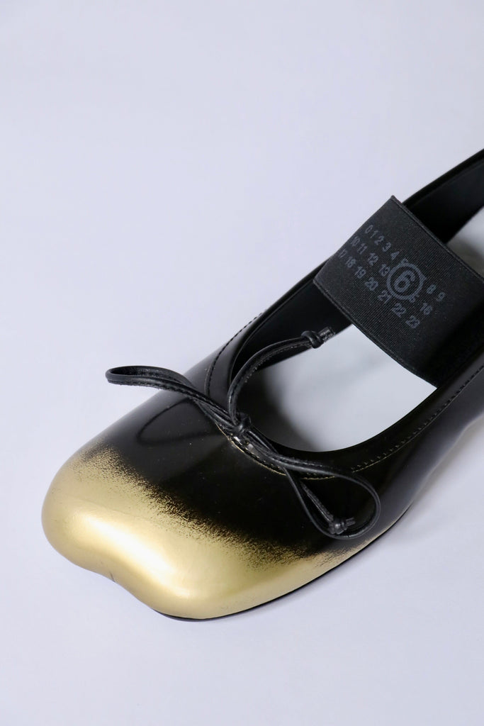 MM6 Maison Margiela Anatomic Ballerinas in Black/Gold Shoes MM6 Maison Margiela 