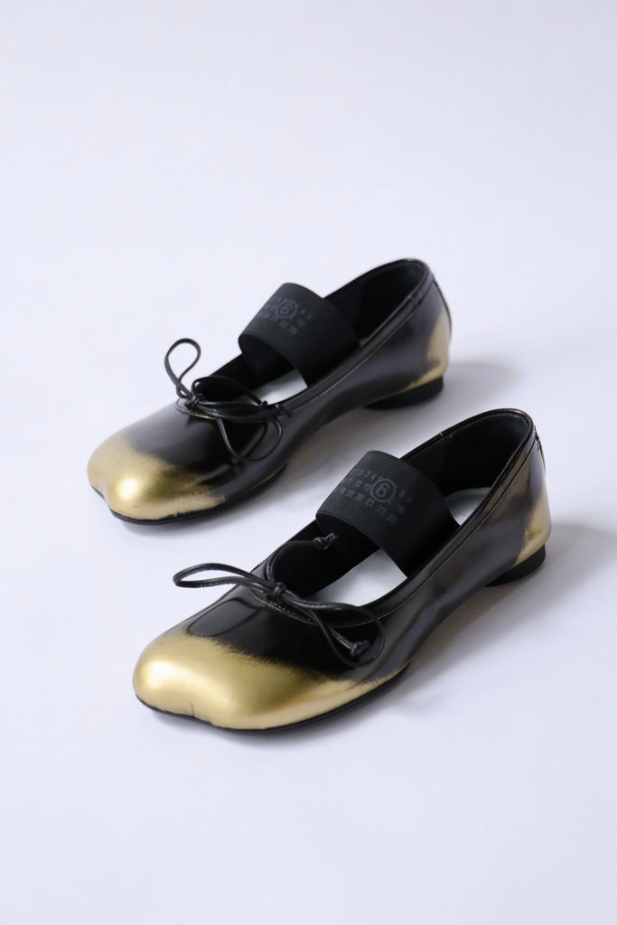 MM6 Maison Margiela Anatomic Ballerinas in Black/Gold Shoes MM6 Maison Margiela 