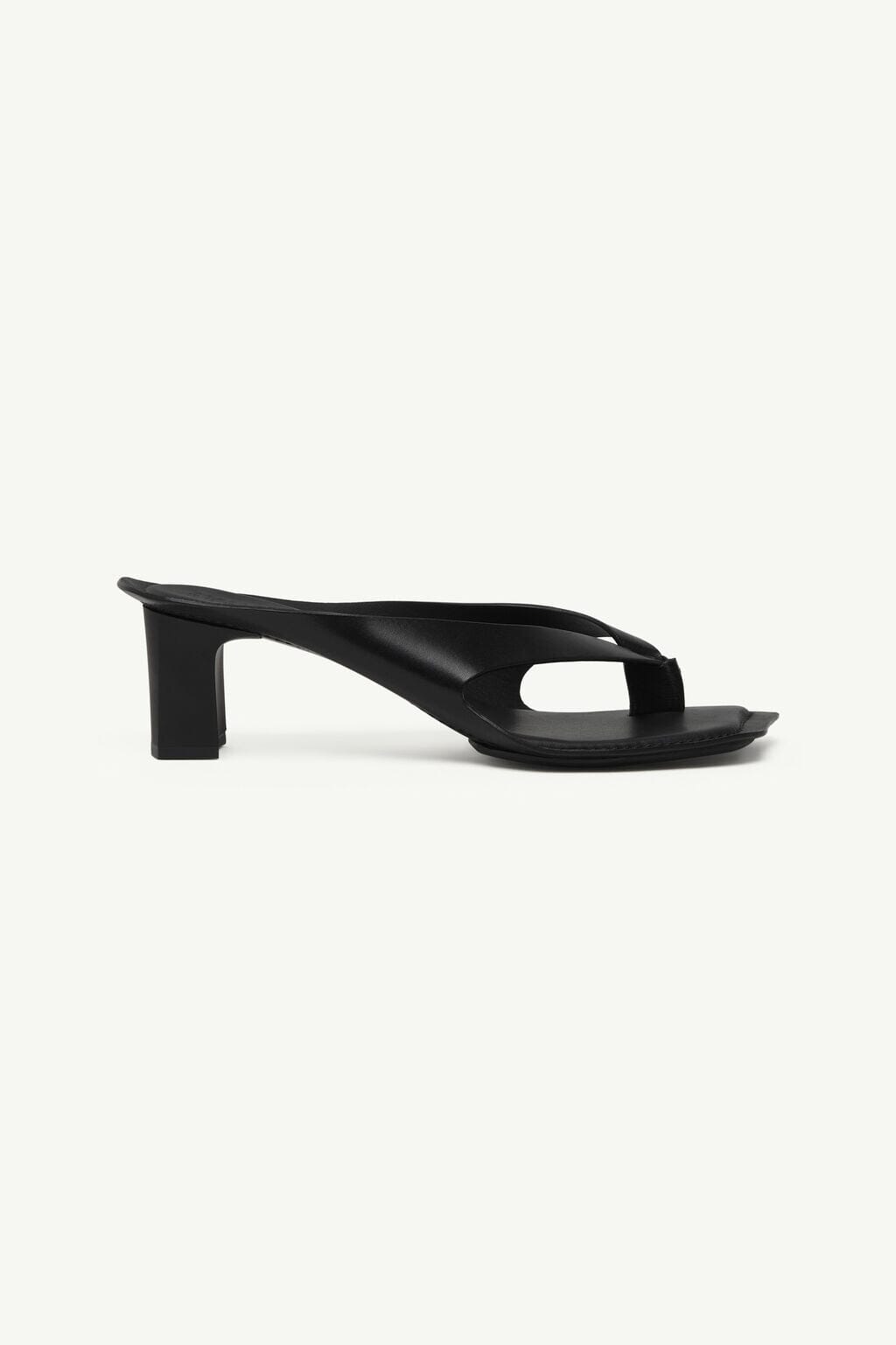 MM6 Maison Margiela Anatomic Leather Flip Flop Mules in Black | WE