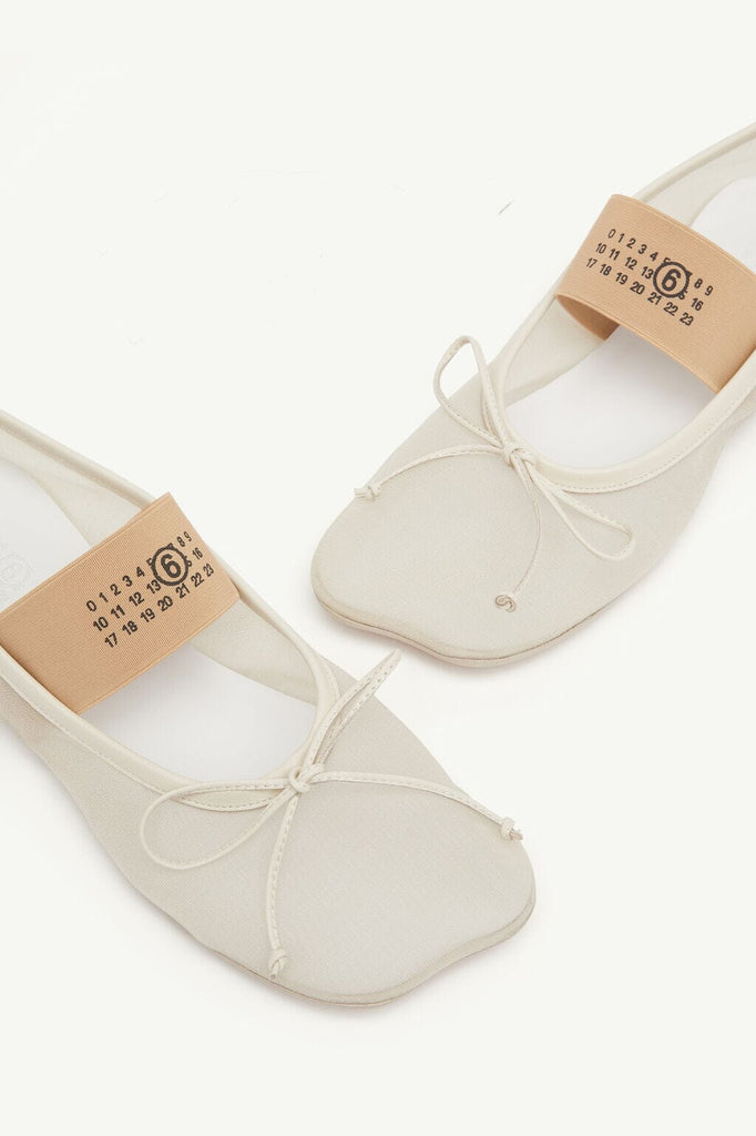 MM6 Maison Margiela Anatomic Numeric Ballerinas in Bleached Sand Shoes MM6 Maison Margiela 