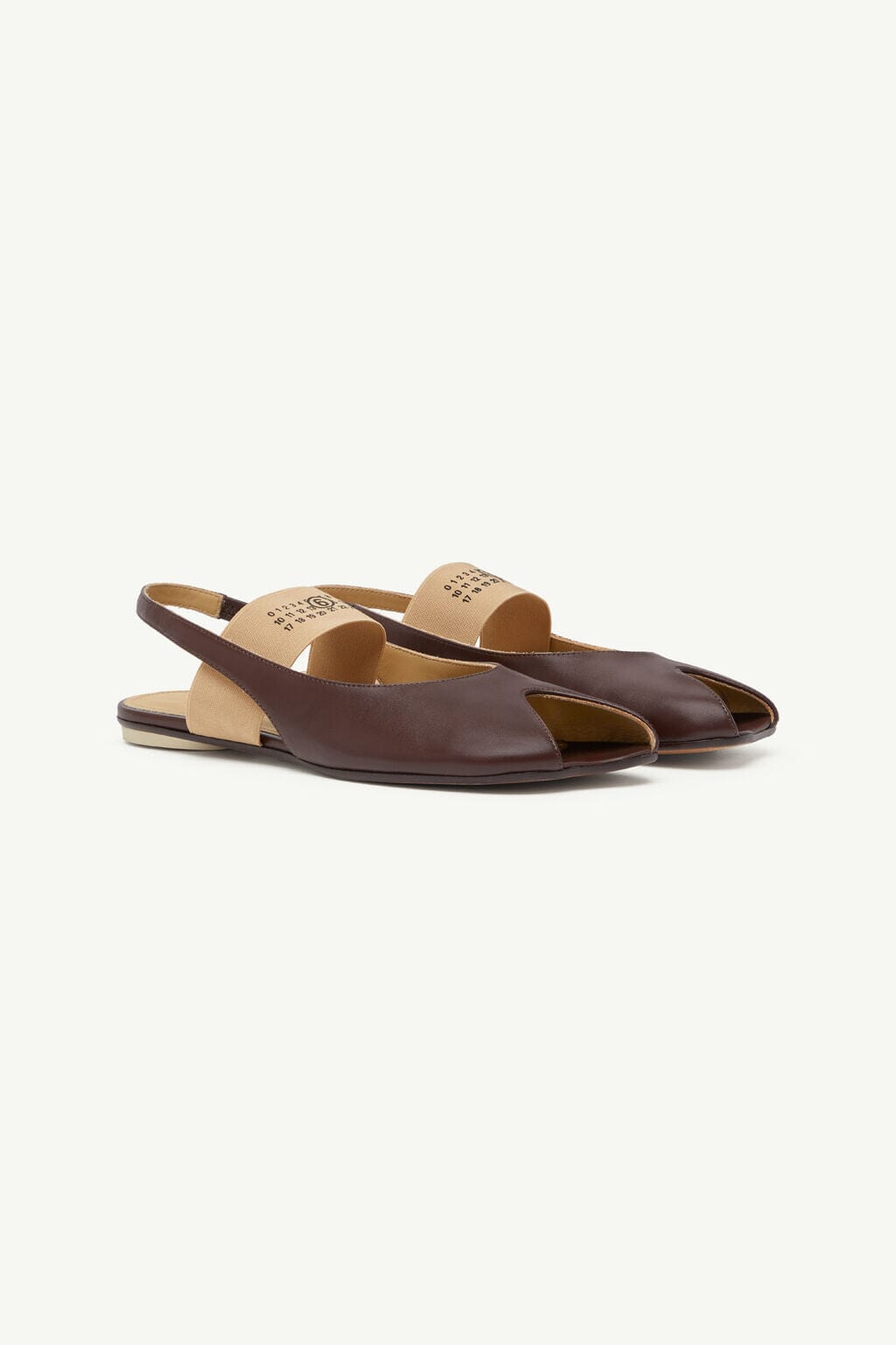 MM6 Maison Margiela Anatomic Numeric Slingback in Brown | WE ARE