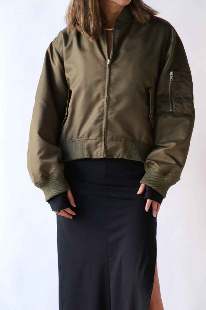 MM6 Maison Margiela Bomber Jacket in Military and Orange Outerwear MM6 Maison Margiela 