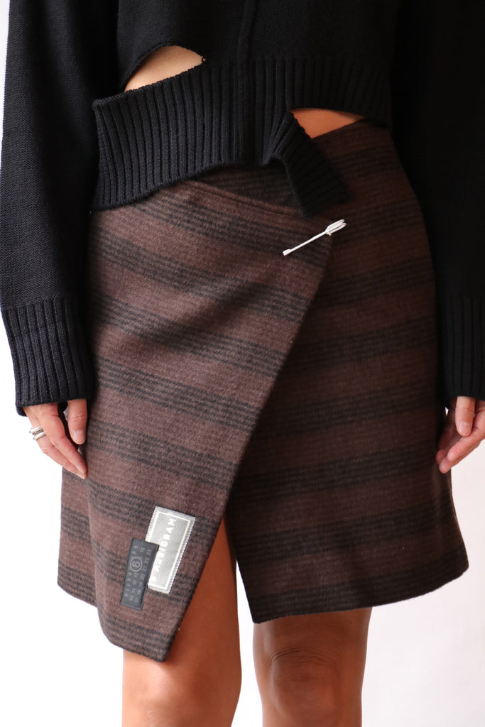 MM6 Maison Margiela Checkered Wool Mini Skirt Bottoms MM6 Maison Margiela 